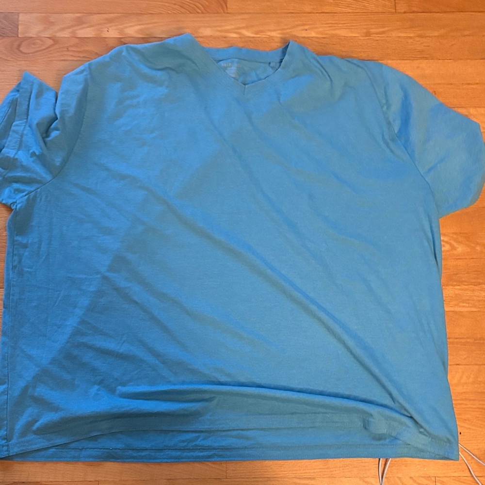 Casual Sky Blue V-Neck Tee for Men